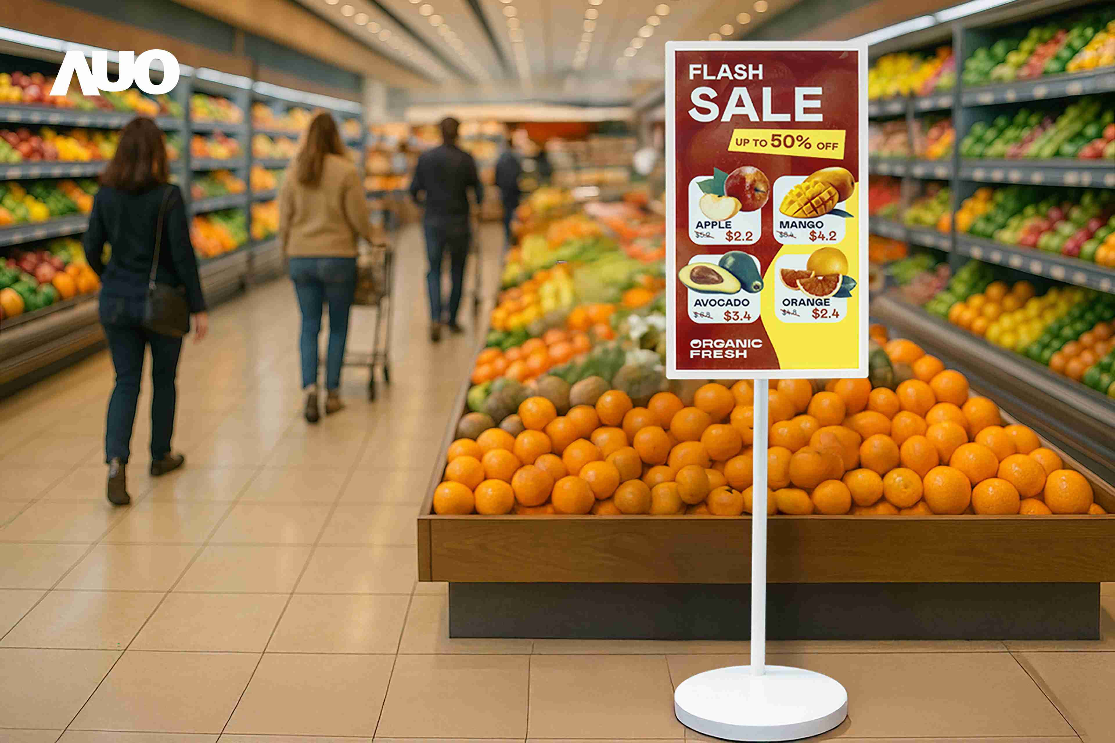 达擎首亮相低功耗、、全彩的〝aecoPost电子纸解决方案〞，，，仅在更新画面时需要微量的电力驱动，，，，无需布建电线的便捷设计，，，使其可灵活应用、、随意置放，，并可透过云端或行动装置app，，轻松管理及排程广告内容，，，，晋升店头营销利器。。